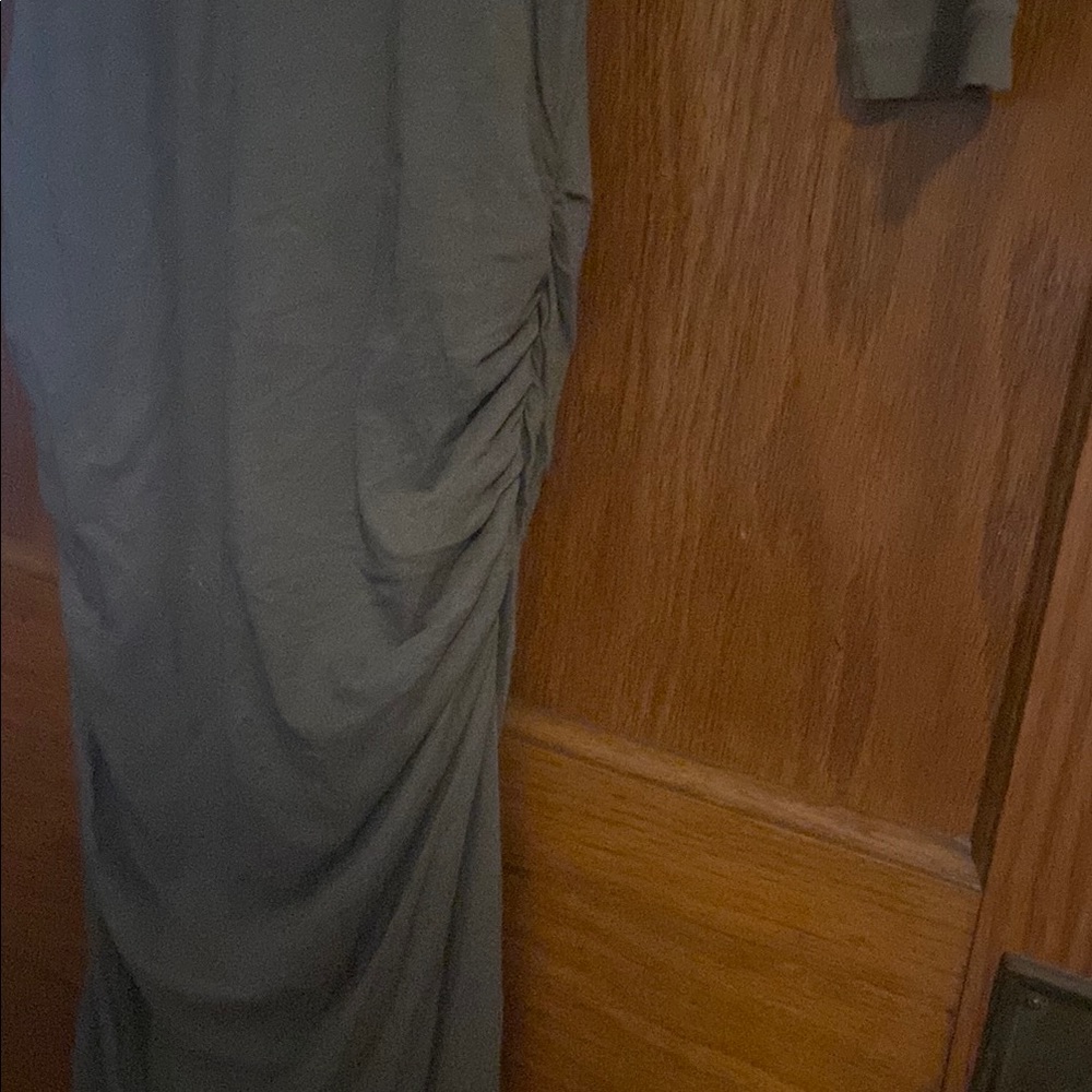 Standard James Perse Olive Green Ruched Long Sleeve Bodycon Dress - Picture 3 of 6